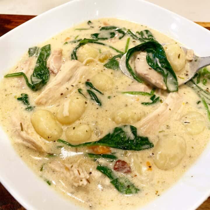 Creamy Chicken Gnocchi Soup (Instant Pot) - Oh Snap Macros