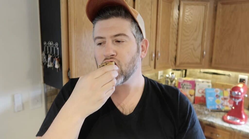 Man trying cookie