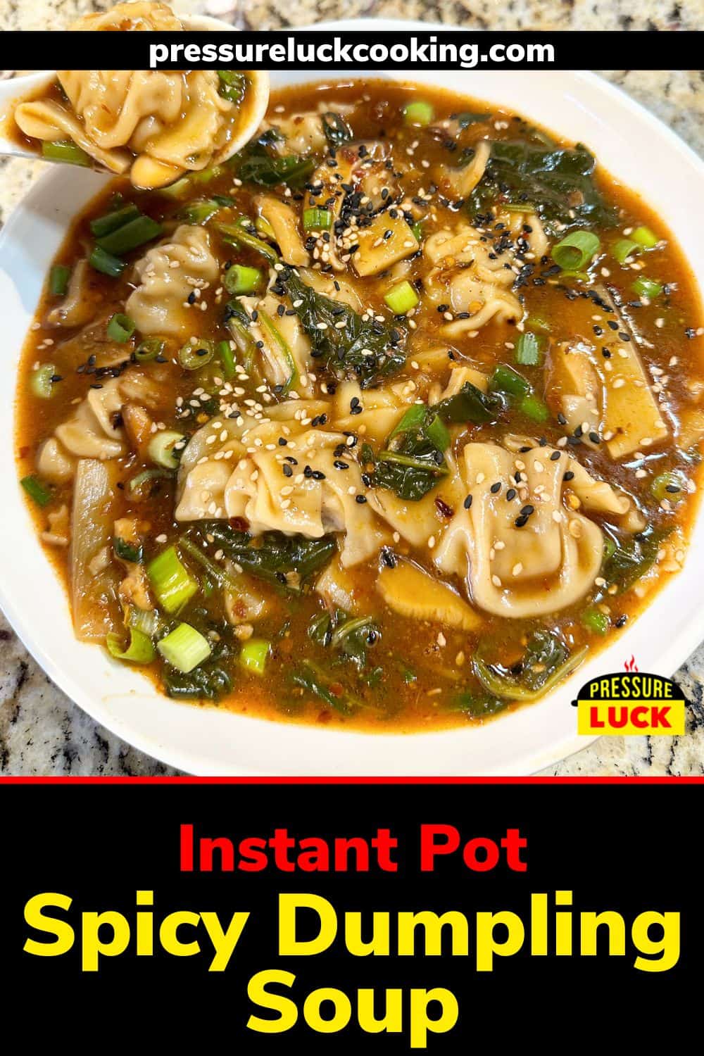 Instant Pot Spicy Dumpling Soup Pressure Luck Cooking